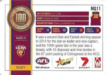 2015 Select AFL Champions - Milestone Game Foils #MG11 Tom Rockliff Back